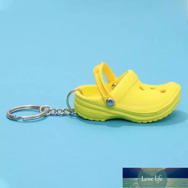 1pcs 3D Mini 7.5cm EVA Beach Hole Little Croc Shoe Keychain Bag Accessories Decoration Keyring Car Handbag Key Chain Charms