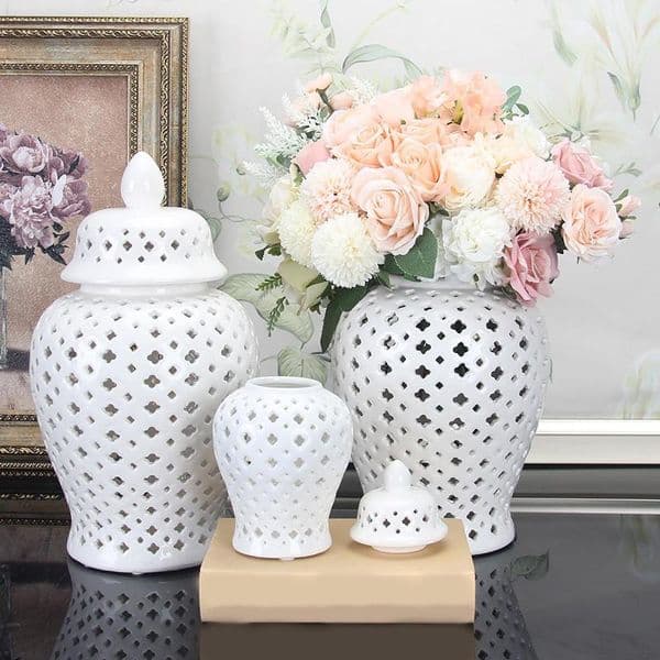 Storage Bottles & Jars Ginger Jar Pierced Modern Decorative Oriental For Decor DecorationStorage
