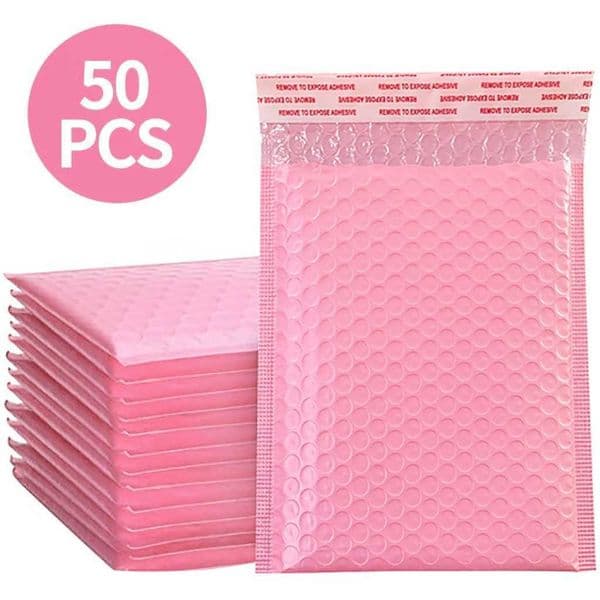 wholesale Bubble Mailers Padded Envelopes Pearl 50pcs film Gift Present Mail Envelope Bag For Book Magazine Lined Mailer Self Seal Pink
