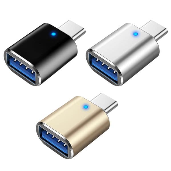 OTG Adapter Type USB3.0 Connector with Indicator for Mobile Phone Data Cable Male to Female Converter USB C Adapters