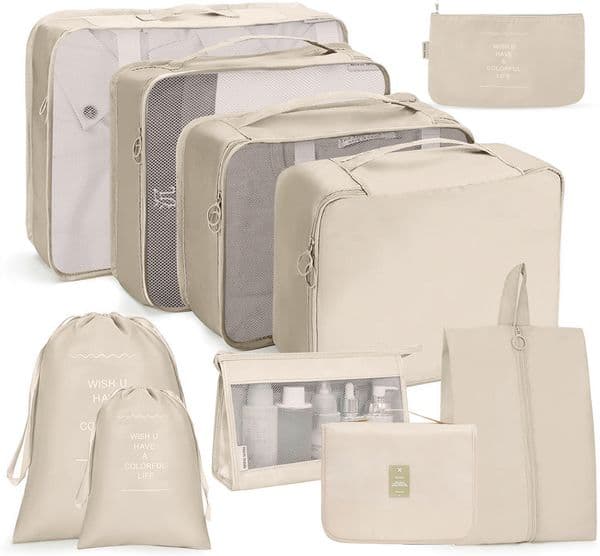 8 Pcs Travel Storage Bag Set For Clothes Tidy Organizer Wardrobe Suitcase Pouch Travel Organizer Bag Case Shoes Packing Cube Bag