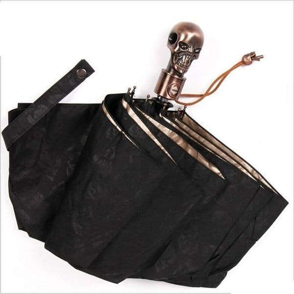 Creative Devil Skull Handle Umbrella Fullyautomaticlly Male 3 Folding UV Sun Rain Windproof Umbrellas Gear Y200324