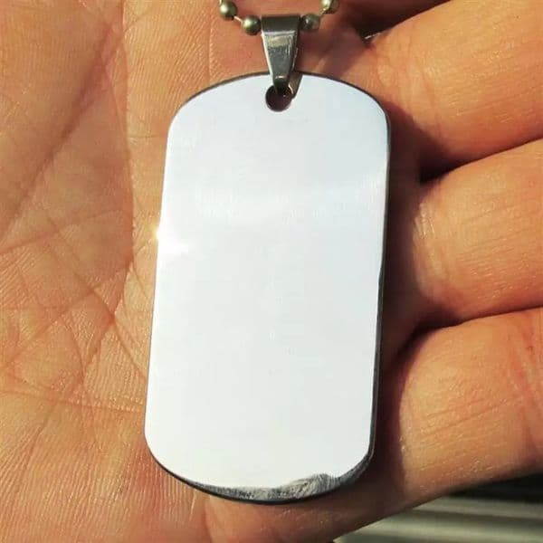 100pcs/lot Blank Stainless Steel Military Army Dog Tags Mirror surface laser engravable Fashion Men Pendants