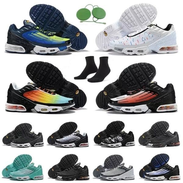 Tn 3 Triple White Black Men Women Tuned Running Shoes Tn Plus 3 III Laser Blue Purple Grey Athletic Jogging Trainers Sneakers Big Size 46 Tnplus Tns Light Bone Obsidian