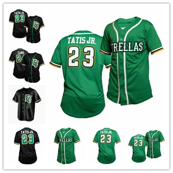 Custom Man Baseball #23 Fernando Tatis Jr. #22 Miguel Sano Estrellas Orientales Jersey Stitched Black Green Size S-XXXL