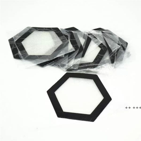 Quality FDA Food Grade Reusable Non Stick Concentrate Bho Wax Slick Oil Hexagon Shape Heat Resistant Fibreglass Silicone Dab Mat 0713 B2