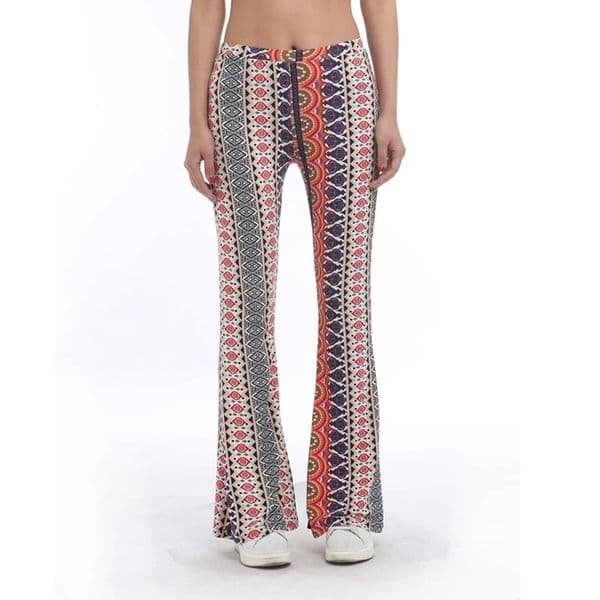 High Waist Print Flare Leggings Summer Vintage Pants Women Fashion Sexy Bodycon Trousers Casual Bell Bottom 220325