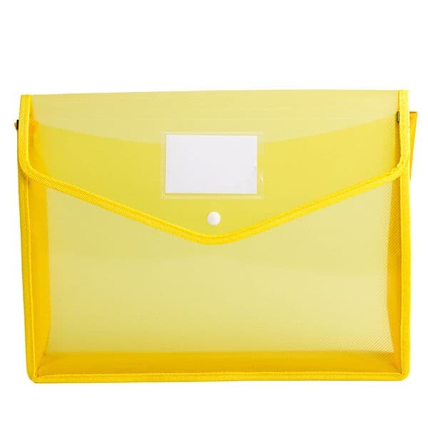 wholesale A4 Transparent Lightweight File Bag Portable Waterproof Folder Document Holder Button Stationery Storage Office School Test Paper HY0420