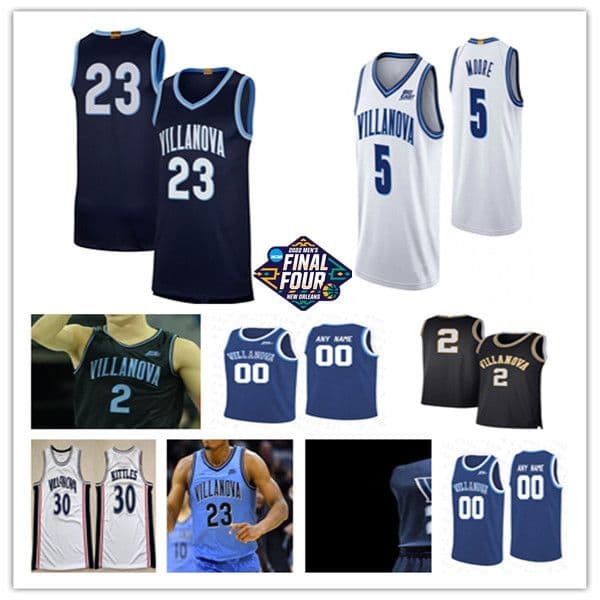2022 Final Four Basketball Villanova Wildcats Jersey Justin Moore Collin Gillespie Jermaine Samuels Caleb Daniels Dixon Brandon Slater Jeremiah Robinson-Earl 4XL