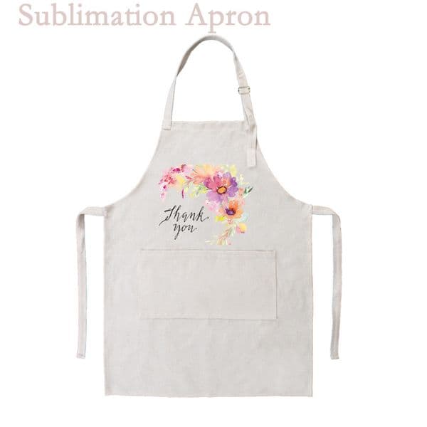 Sublimation Apron Blank with an Adjustable Neck Cotton Linen White Cooking Kitchen Aprons Restaurant Home Crafting