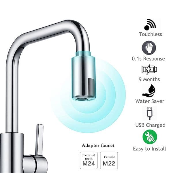 Intelligent Faucet Water-Saving Sensor Non-Contact Infrared Adapter Kitchen s Nozzle For Bathroom 220401