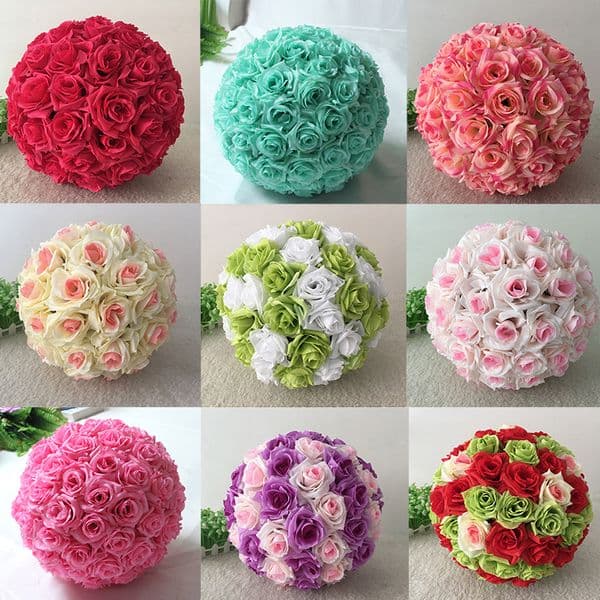 20cm Artificial Flower Ball for Wedding Home Decoration DIY Craft Wreath Gift Valentine's Day Decor Fake Flowers