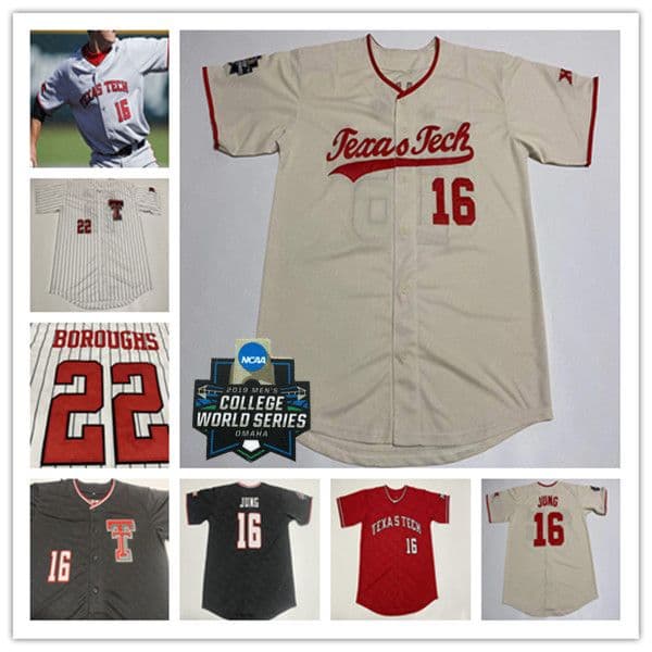 NCAA Texas Tech TTU Baseball Jersey Custom Owen Washburn Josh Jung Jace Cole Stilwell Ty Coleman Andrew Morris Murrell Drew Reynolds Brandon Birdsell Hudson White