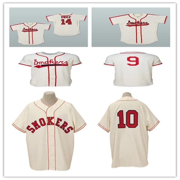 Movie 14 David Price Tampa Smokers Vintage Baseball Jerseys Cream Stitched Size S-4XL