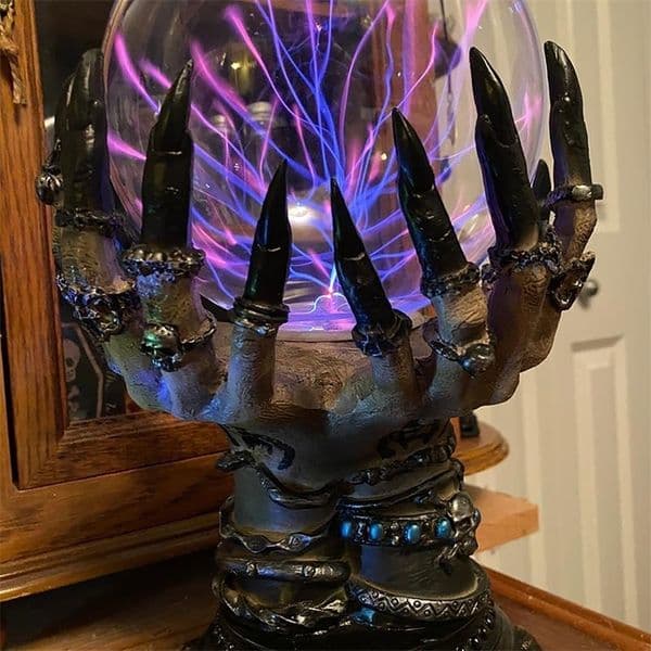 Creative Glowing Halloween Crystal Deluxe Magic Skull Finger Plasma Ball Spooky Home Decor 220614