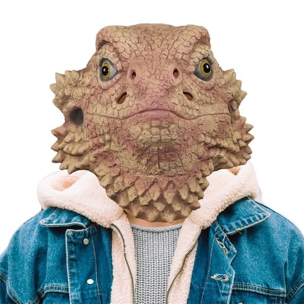 Party Masks Desert Spiny Lizard Mask Animal Head Mask Halloween Costume Pretend 220823