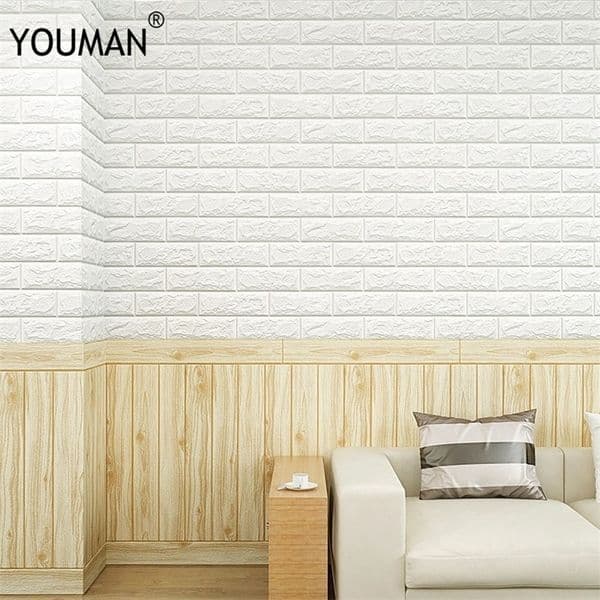 Wallpapers YOUMAN 69cm X 34cm PE Foam Waterproof Self Adhesive Wallpaper PE Peel Stick 3D Brick Panel Home Decor For Kids 3D Art 201009