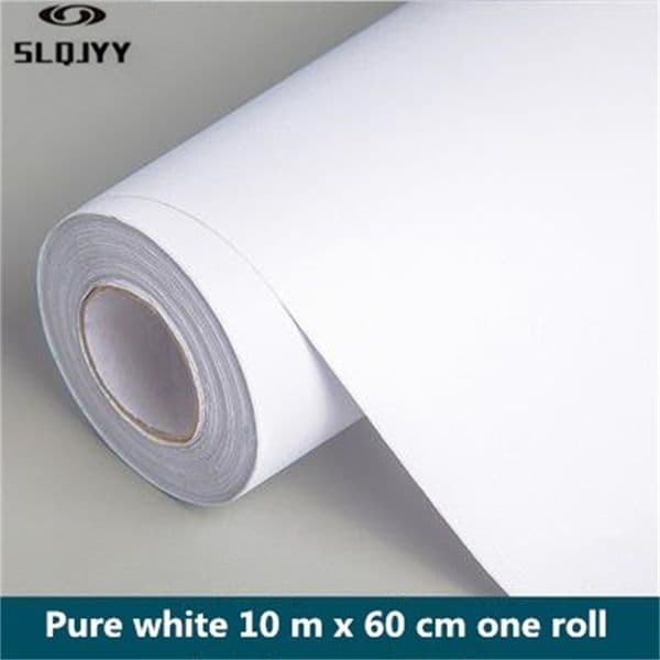 Thick bedroom dormitory wallpaper solid color wallpaper self-adhesive wallpaper waterproof moisture 10 meters white sticker 201009