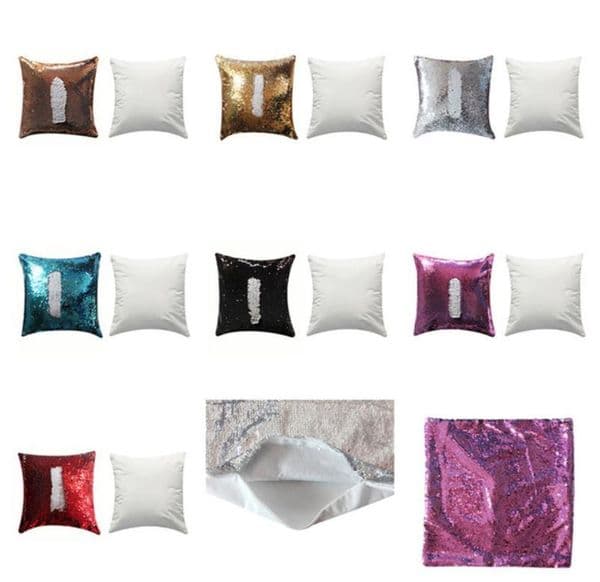 New style Sublimation Blank Magical Sequins item Pillowcase For heat Transfer Print DIY Gifts Crafts pillowcase 40CM
