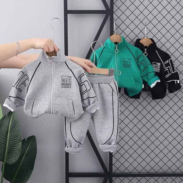 New Spring Autumn Children Casual Sport Clothes Boys Cotton Coat Pants 2Pcs/sets Baby Fashion Clothing Infant Tracksuit