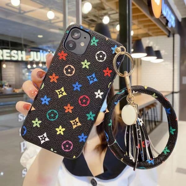 Fashion designer phone cases iPhone 14 13 Pro XS Max 11 12 Mini 11Pro XR 8P 8 7 Plus Leather bracelet case for huawei p30 mate30 p40