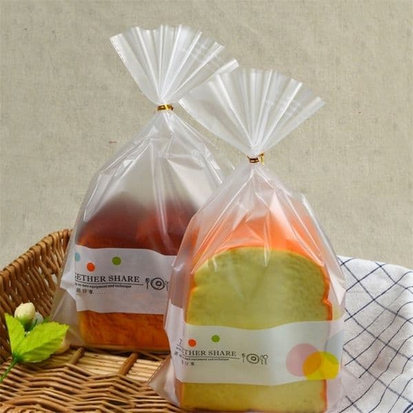 100PCS / Lot transparent plastic bread bags Transparent Dessert cookies plastic bags Toast bread bag takeaway food packaging 201015