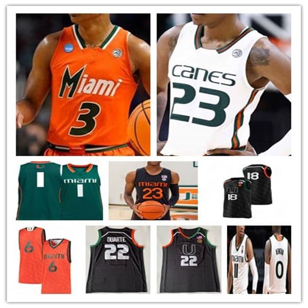 NCAA Basketball Miami Hurricanes Jersey Kameron McGusty Isaiah Wong Charlie Moore Miller Sam Waardenburg Anthony Walker Wooga Poplar Bensley Joseph 4XL