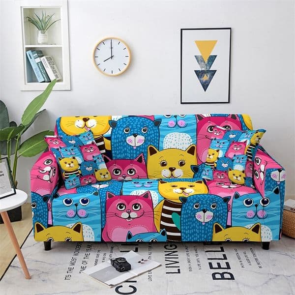 Elastic Sofa Cover Cartoon Animal Printed Slipcover Corner for Living Room Couch sofas Protector 220615