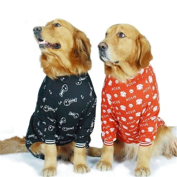 Cotton large dog clothes Big s Spring summer Fishbones catheads Jacquard coat Four legged overalls LJ200923