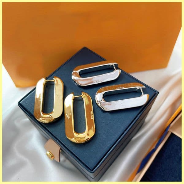 Women Gold Earrings Fashion Designer Earring Jewelry Luxurys Stud Earrings Square Earring Hoops Studs Lover Birthdays Gift