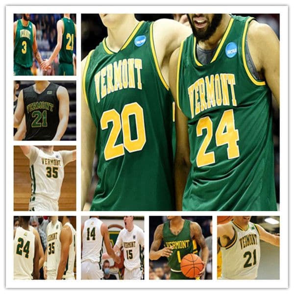 Custom Ncaa Vermont Catamounts UVM Basketball Jersey College Ben Shungu Ryan Davis Isaiah Powell Justin Mazzulla Finn Sullivan Robin Duncan Eric Beckett Patella
