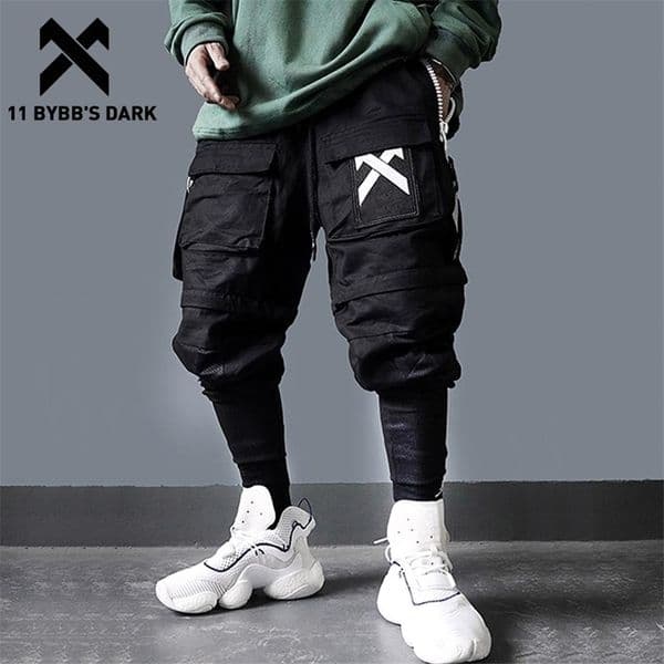 11 BYBBS DARK Detachable MultiPocket Cargo Pants Men Harajuku Hip Hop Streetwear Joggers Man Elastic Waist Sweatpants Techwear 220705