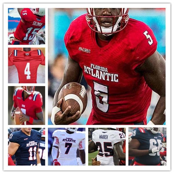 Ncaa College Florida Atlantic Owls FAU Football Jersey Helm Korel Smith Jaylen Joyner N'Kosi Perry Johnny Ford LaJohntay Wester Je'Quan Burton Malcolm Davidson 4XL