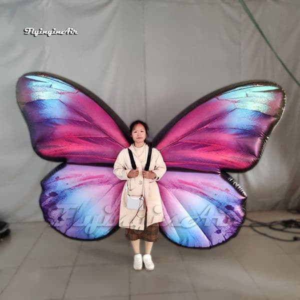 Lighting Parade Costume Wearable Inflatable Butterfly Wings Performance Party Costume For Stage Show