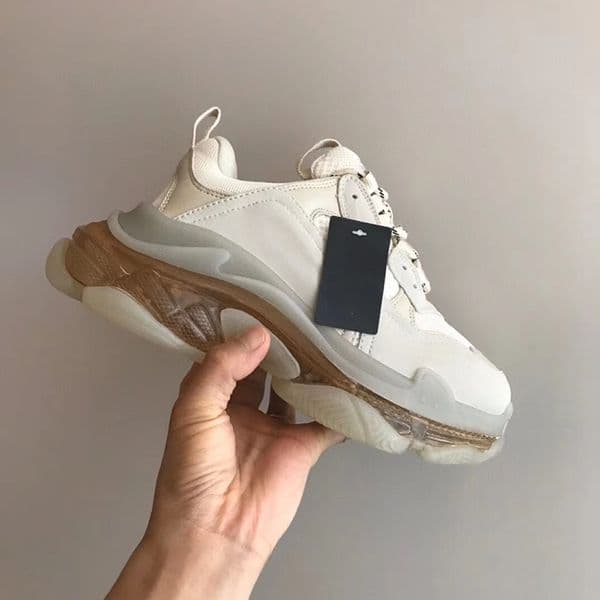 Triple-S 17FW Clear Sole neon green Dad Shoes for Women Men Luxury Grandpa Trainer Vintage Triple S Sneakers bubble Bottom Sports Tennis NO8