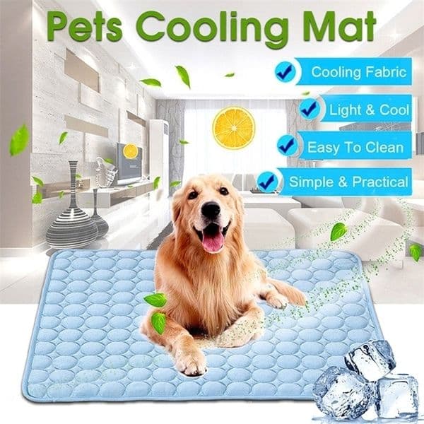 SMLXL Size Pet Cooling Mat Summer Ice Pad CoolCore Fabric Dog Beds Sofa Cushion Blanket for All Pets Breathable Cooling Mats 201124