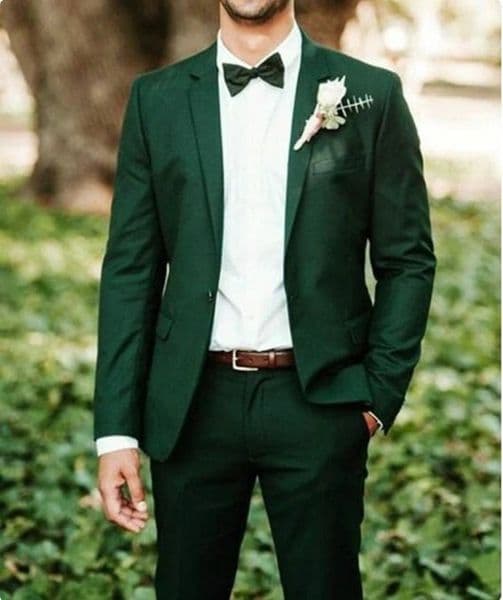 Handsome Garden Country Green Wedding Tuxedos Slim Fit Formal Groom Wear Mens Prom Party Suits 2 Piece Summer Man Groomsmen Prom Blazer Jacket Pant 2022