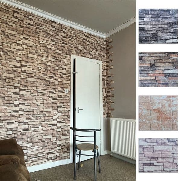 3D Wall Stickers Self Adhesive Foam Wallpaper Panels Home Decor Living Room Bedroom House Decoration Bathroom Soft Wall Sticker 220510