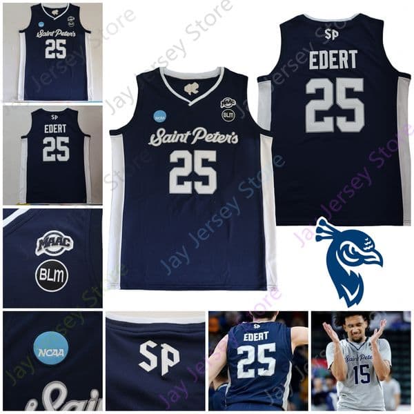 NCAA College Saint Peter's Peters Peacocks Basketball Jersey Daryl Banks III KC Ndefo Doug Edert Matthew Lee Fousseyni Hassan Drame Jaylen Murray Dasher Rupert