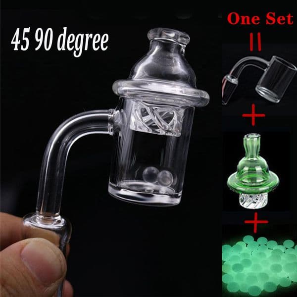 Hot Selling 4mm 25mm XL Quartz Banger Nail 10mm 14mm 18mm Male Female 45 90 Cyclone Spinning Carb Cap and Terp Pearl Insert for 1Set