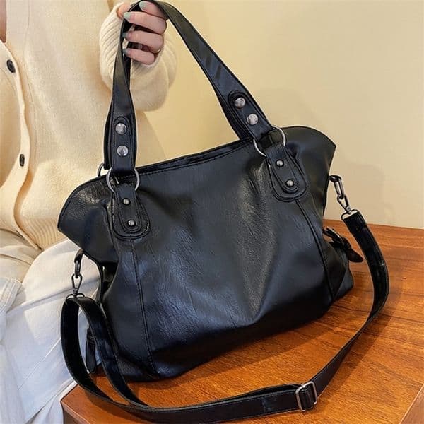 Shoulder Bags for Women Large Hobo Shopper Solid Color Quality Soft Leather Crossbody Handbag Lady Travel Tote 220322