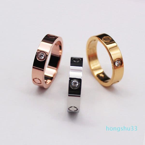 2022 new High Polished Classic Design Women Lover Rings 3 Colors Stainless Steel Couple Rings Fashion Design Women Jewelry Wholesale