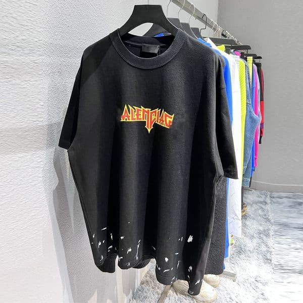 Casual T Shirt for Men Short Sleeves Crew Neck 100% Cotton Tees High Street Loose Tops