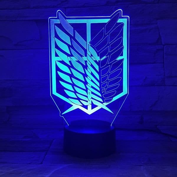 1piece 7 Colors Lamp Anime Attack on Titan Wings of Liberty 3D Light Touch LED Lamp USB or 3AA Batteryoperated Lamp Kids Gift 201028