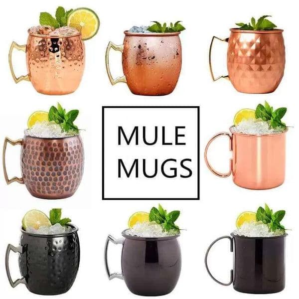 18oz 530ML Copper Mugs Stainless Steel Iced Beer Coffee Cup Moscow Mule Mug Rose Gold Hammered Copper Plated Drink ware Cups