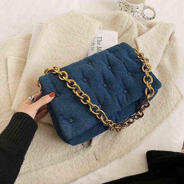 Chain PU Leather Underarm Bag for Women 2021 Branded Trending Black Shoulder Handbags and Purses Female Travel Hand Bag G220422