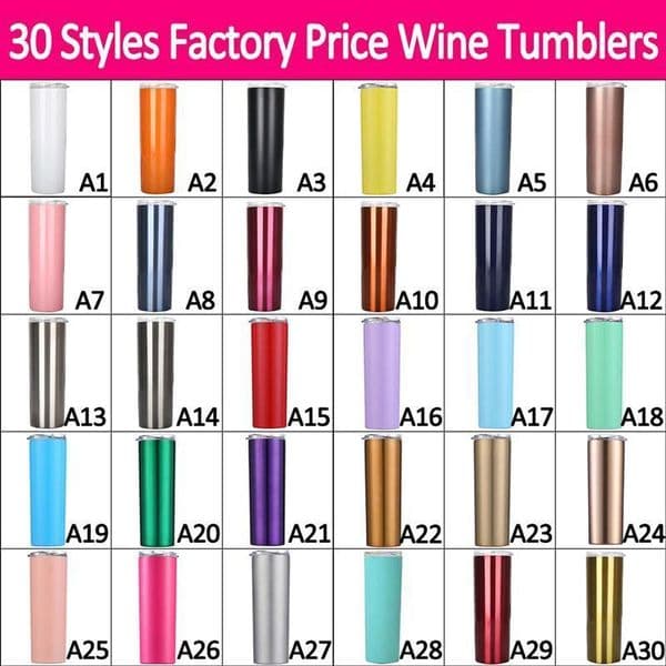 30 Styles 20 oz Tumblers Vacuum Insulated Mug Drinkware Stainless Steel Cups Double Wall Wine Tumbler 0425