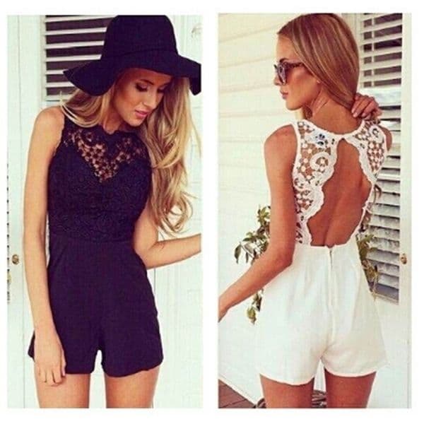 AS02 Summer Cute Female Overalls Clothing Open Back Chiffon Floral Short Women Summer Hot Shorts T200701