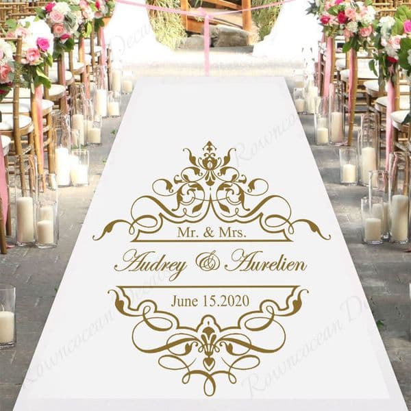 Personalized Bride Groom Name And Date Wedding Dance Floor Decals Vinyl Party Decoration Center Of Sticker 4496 220607