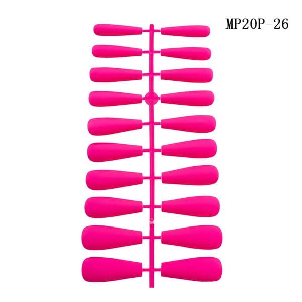 20pcs Coffin Nail Tips Matte Long Ballerina False Nail Art Colorful ABS Press ON Full Cover Manicure Nails Unas Postizas De Bailarina